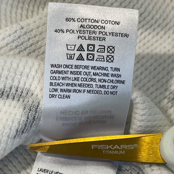 Lucky Brand Waffle Knit Tee Women's Size Medium Star Moon Print Black White - Picture 9 of 11